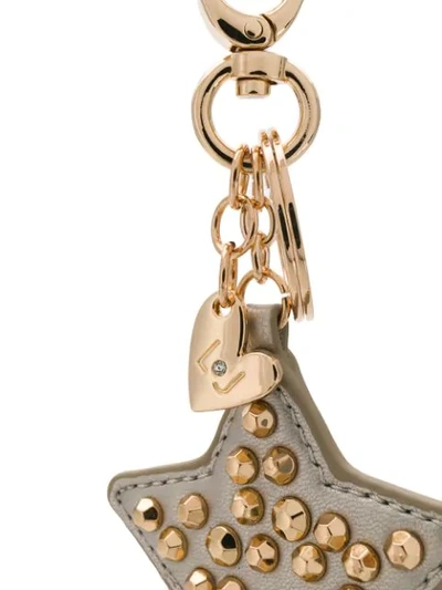 Shop Liu •jo Studded Star Key Ring In 00529 Gold