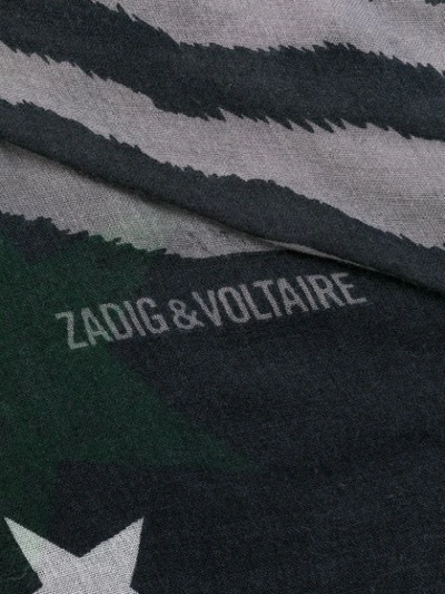 Shop Zadig & Voltaire Zadig&voltaire Star Logo Scarf - Grey