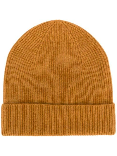 Shop Isabel Marant Ribbed Knit Beanie In Camel