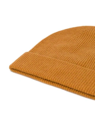 Shop Isabel Marant Ribbed Knit Beanie In Camel