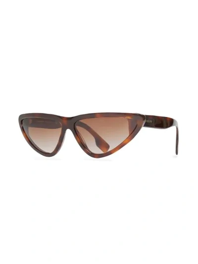 Shop Burberry Triangular Frame Sunglasses In Brown