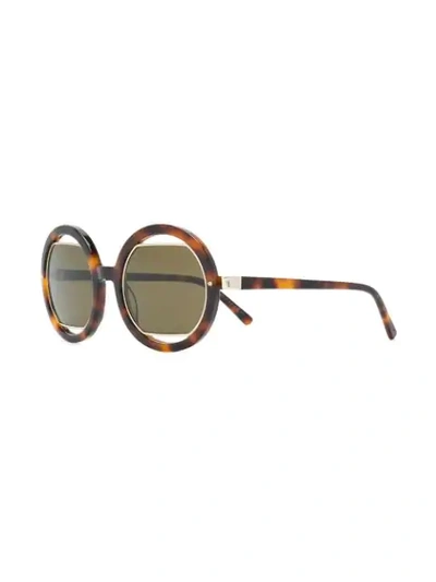Shop Marni Eyewear Oversized Round Sunglasses In Brown