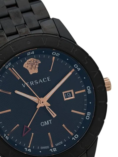 Shop Versace Medusa Detail Sports Watch In Black