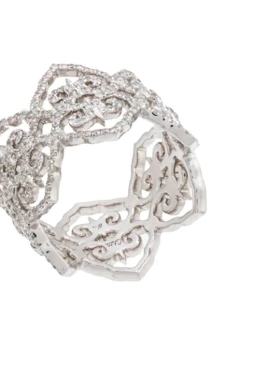 Shop Colette 18kt White Gold Filigree Diamond Ring In Silver