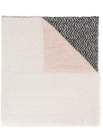 Shop Dondup Two Tone Scarf In Neutrals