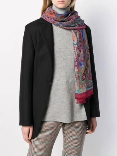 Shop Etro Paisley-print Scarf In Pink