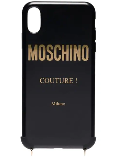 Shop Moschino Chain Strap Iphone Xs Max Case In Black