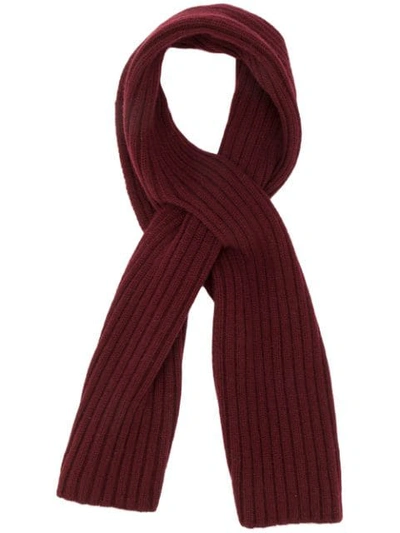 Shop Pringle Of Scotland Slit Wrap Scarf In Red
