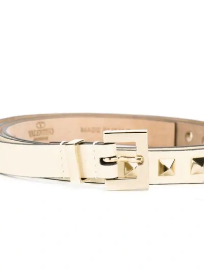 Shop Valentino Rockstud Belt In White