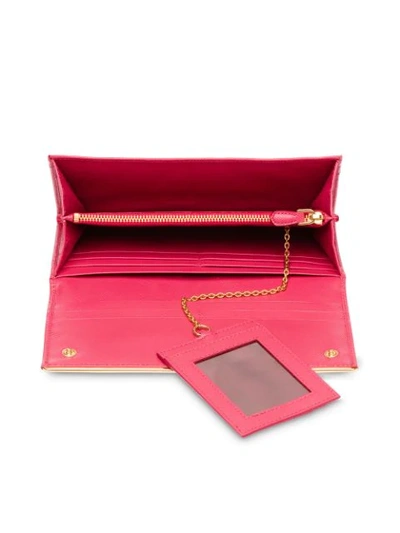 Shop Prada Wide Wallet In Pink
