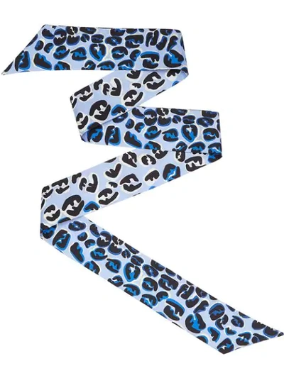 Shop Fendi Logo Splash Print Wrappy Scarf - Blue