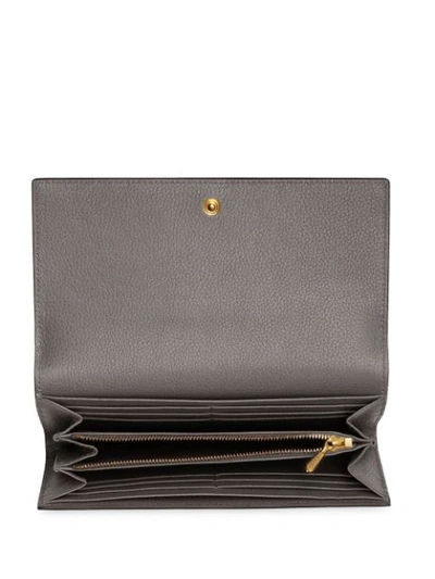 Shop Gucci Zumi Continental Wallet In Grey