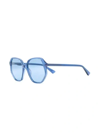 Shop Gucci Clear Oversized Glasses In Blue