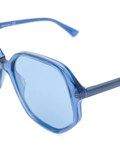 Shop Gucci Clear Oversized Glasses In Blue