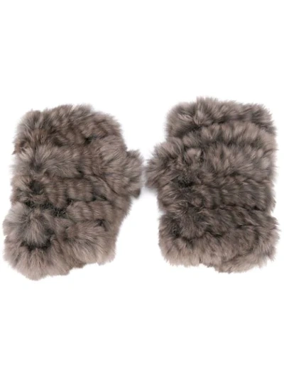 Shop Jocelyn Fur Gloves In Brown