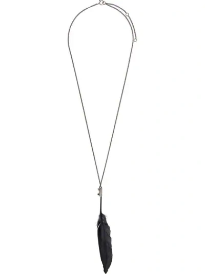 Shop Ann Demeulemeester Feather Necklace In Black