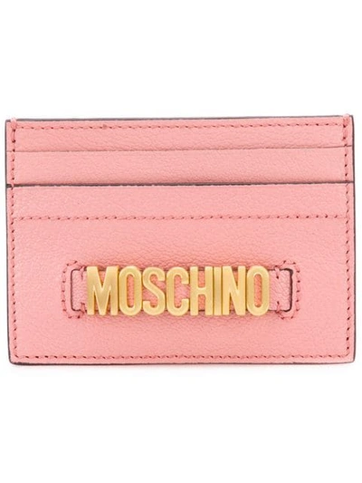 Shop Moschino Logo Plaque Cardholder - Pink