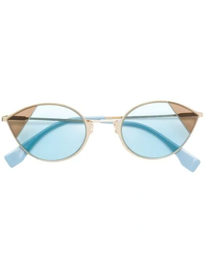 Shop Fendi Cat Eye Frame Sunglasses In Blue