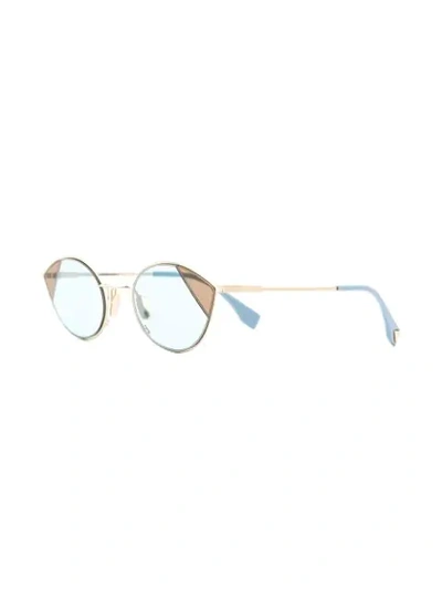 Shop Fendi Cat Eye Frame Sunglasses In Blue