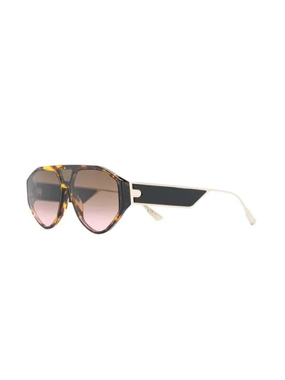 Shop Dior Clan1 Aviator-frame Sunglasses In Brown