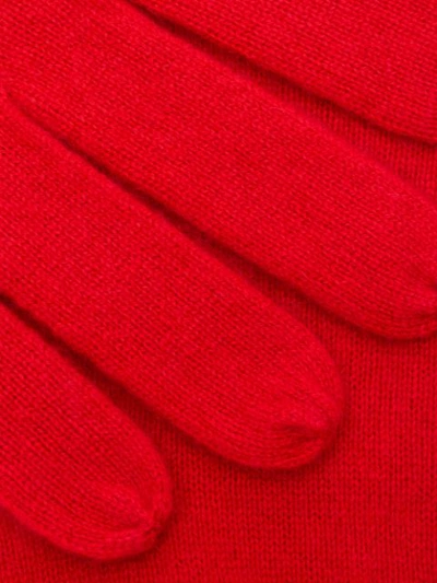 Shop Allude Knit Gloves In Red