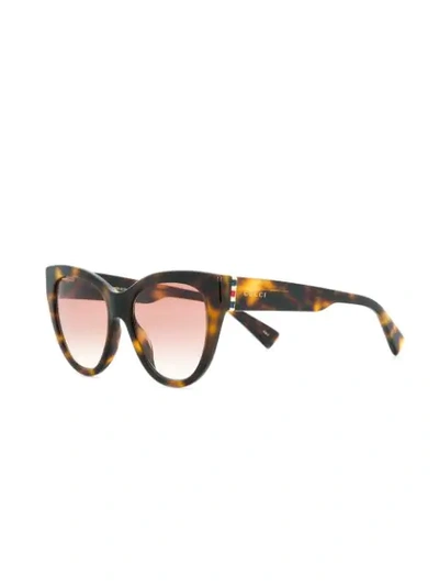 Shop Gucci Cat-eye Shaped Sunglasses In Brown