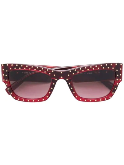 Shop Versace Studded Cat In Red
