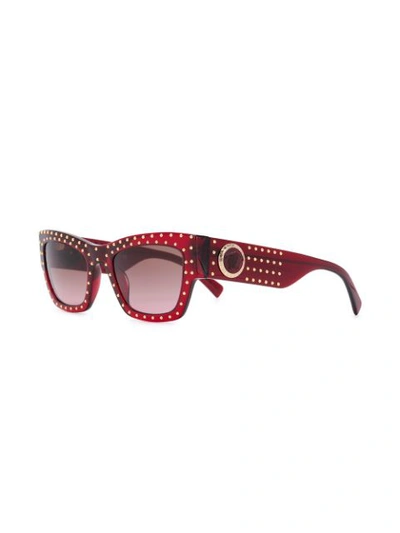 Shop Versace Studded Cat In Red