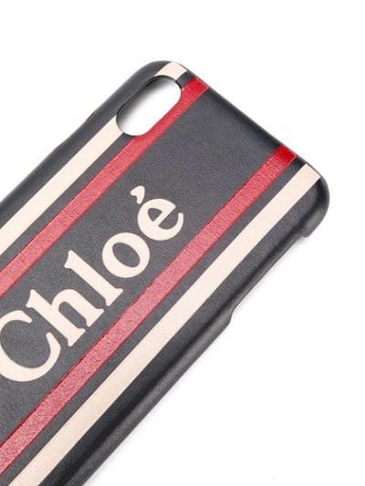 Shop Chloé Striped Logo Iphone Xs Max Case In Blue
