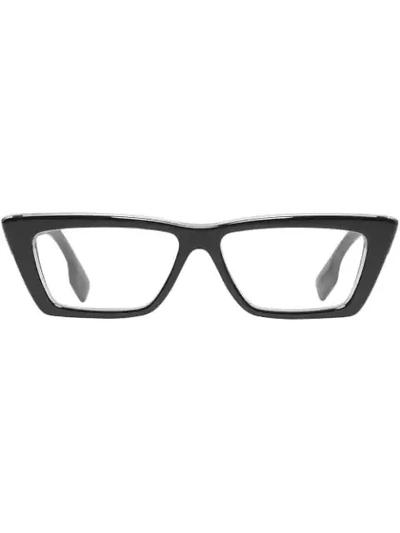 Shop Burberry Rectangular Optical Frames In Black