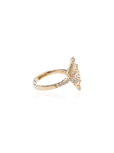 Anita Ko Wrap Leaf Ring In Metallic