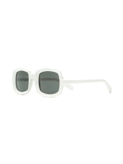 Shop Saint Laurent New Wave 245 Sunglasses In White