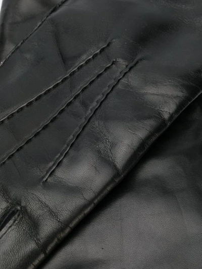 Shop Ann Demeulemeester Long Leather Gloves In Black