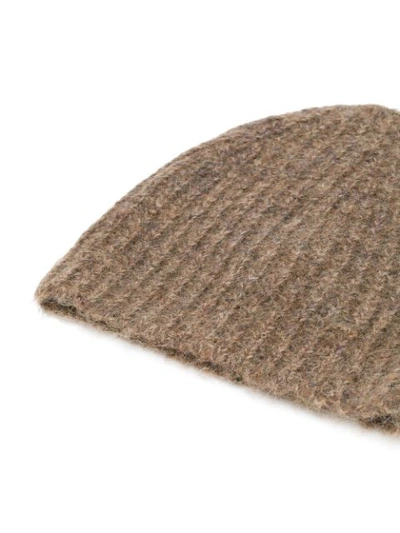 Shop Isabel Marant Ribbed Knitted Beanie In Henna