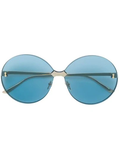 Shop Gucci Runde Sonnenbrille In Blue