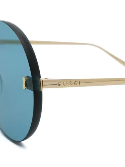 Shop Gucci Runde Sonnenbrille In Blue
