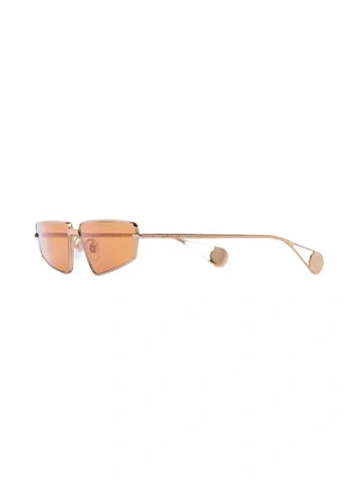 Shop Gucci Angled Frame Sunglasses In Gold