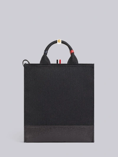 Shop Thom Browne Shiny Paper Label Lined Tote Bag In Grey