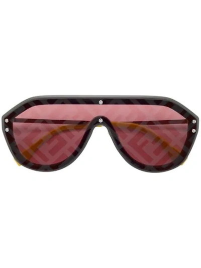 Shop Fendi Aviator Style Sunglasses In Metallic