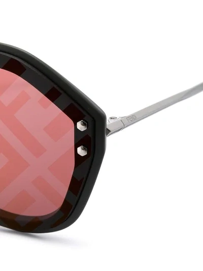 Shop Fendi Aviator Style Sunglasses In Metallic