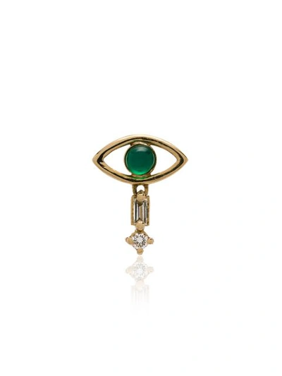 Shop Ileana Makri Emerald And Yellow-gold Earring - Metallic