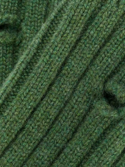 Shop Holland & Holland Knitted Mittens In Green