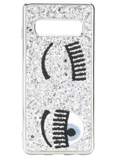 Shop Chiara Ferragni Flirting Samsung S10 Case In Silver