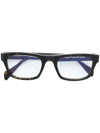 Shop Face À Face Rectangular Frame Glasses - Brown