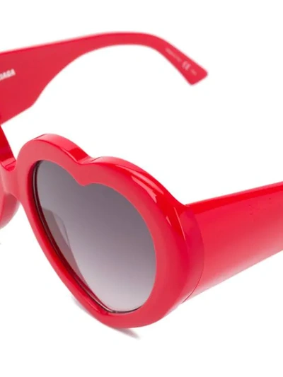 Shop Balenciaga Susi Heart Sunglasses In Red
