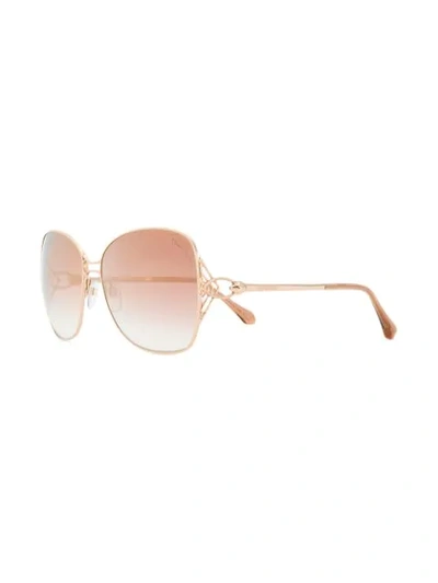 Shop Roberto Cavalli Oversized Square-frame Sunglasses - Metallic