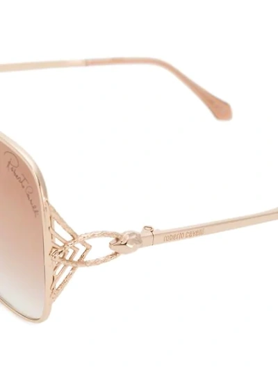 Shop Roberto Cavalli Oversized Square-frame Sunglasses - Metallic