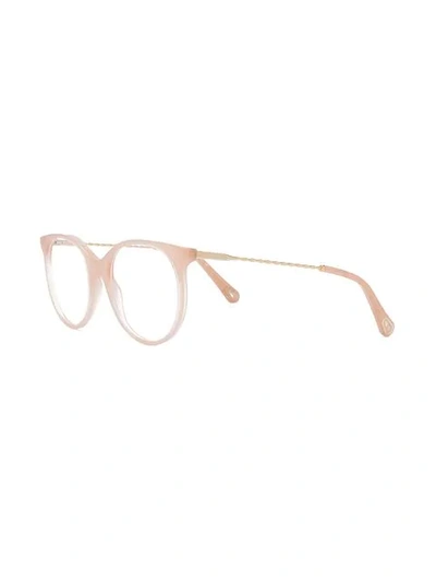 Shop Chloé Frozen Frame Glasses In Nude & Neutrals