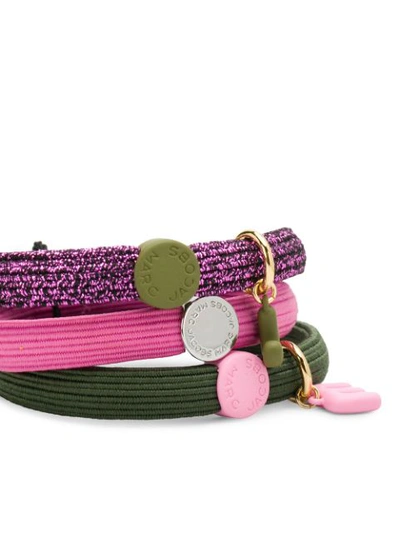 Shop Marc Jacobs Three-pack Elastic Hairbands In Pink