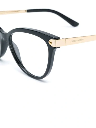 Shop Dolce & Gabbana Cat Eye Optical Glasses In Schwarz